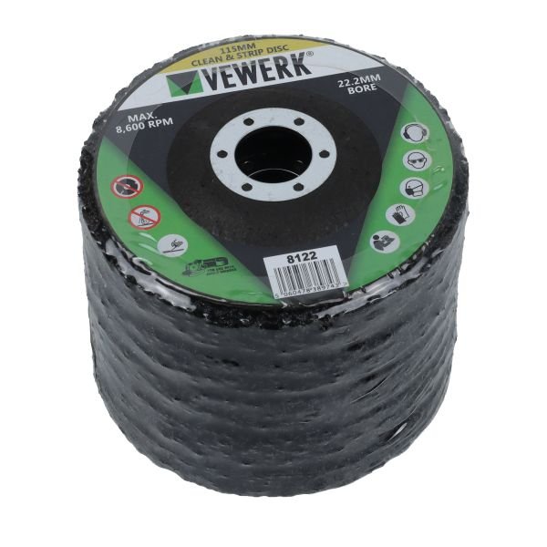 115MM CLEAN & STRIP DISCS 22.2MM BORE - PACK 5